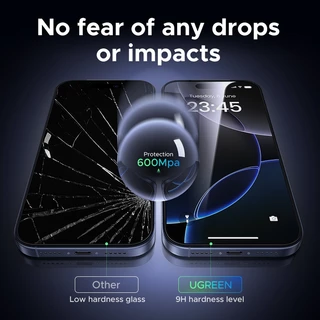【for iPhone 17 Series】UGREEN แผ่นฟิล์มกระจกปกป้องหน้าจอ 2 ชิ้น ขอบสีดำ ทนทาน แข็งแกร่ง HD Films ป้องกันลายนิ้วมือ มีอุปกรณ์ช่วยติดตั้งภายในกล่อง สําหรับ iPhone 17 Series iPhone 17 Pro Max iPhone 17 Air