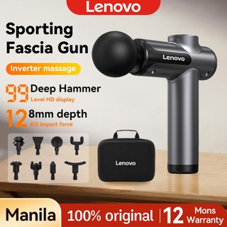Lenovo Wireless Massage Gun With 8 Accessories 99 Speeds Adjustable Fascia Massage Gun Deep Tissues Muscle  Relaxation  LCD Display