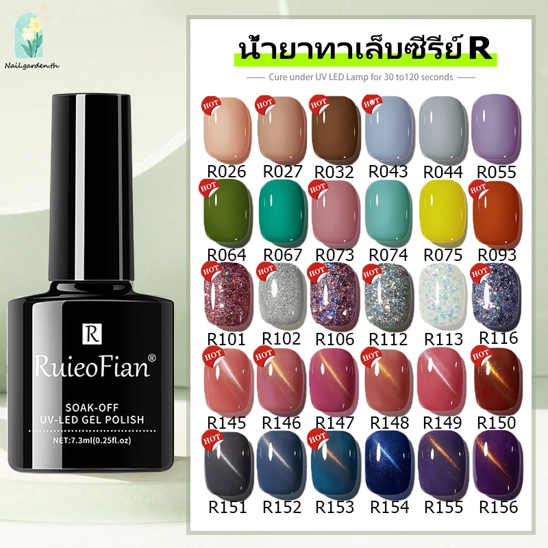 Nail.garden ยาทาเล็บเจล 60 สี สีนู้ด 7.3ml UV LED ทาง่าย ติดทน เปลือยกึ่งถาวรไม่จางหาย