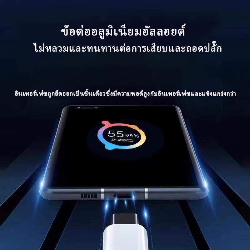 ใช้ได้กับ Vivo 44W FlashCharge USB-C Fast Charger สำหรับ iQOO Neo5 Neo6 Neo7 Neo8 iQOO 9 10 11 Z6 z7 Vivo Y27 Y36 Y55 Y76 S17 S16 - รูปที่ 2