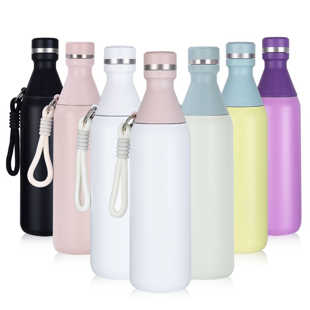 GEMFUL 500ml ขวดน้ําสําหรับเดินทางตลอดทั้งวันถ้วยสแตนเลสหุ้มฉนวนป้องกันการรั่วซึมปราศจาก BPA