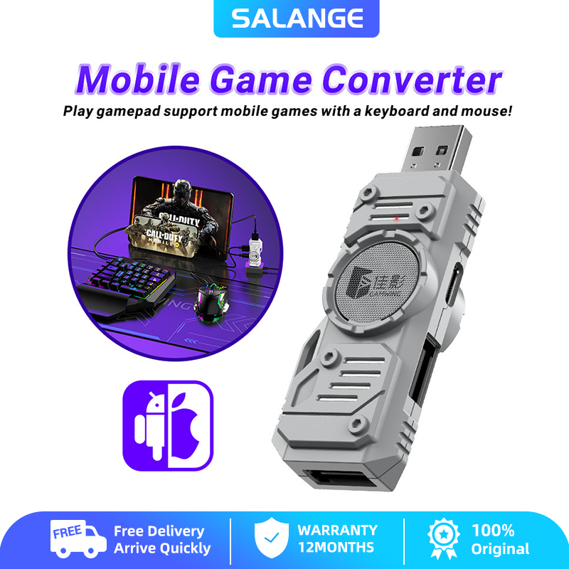 【Thailand Delivery】SALANGE Gamwing M9 เกมมือถือคีย์บอร์ดและเมาส์คอนโทรลเลอร์อะแดปเตอร์แปลงสําหรับ PUBG Mobile COD App การตั้งค่ารองรับสําหรับ IOS 10 +/Android 8 +/Harmony OS โทรศัพท์มือถือ