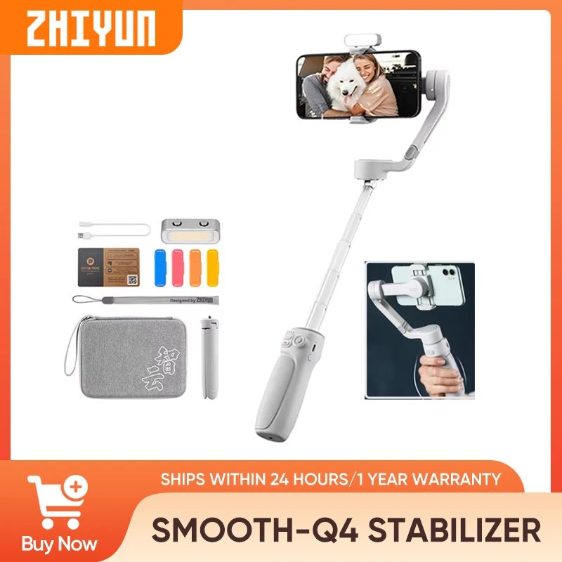 ZHIYUN Smooth Q4 สมาร์ทโฟนกิมบอลโทรศัพท์ 3 แกนโคลงมือถือ