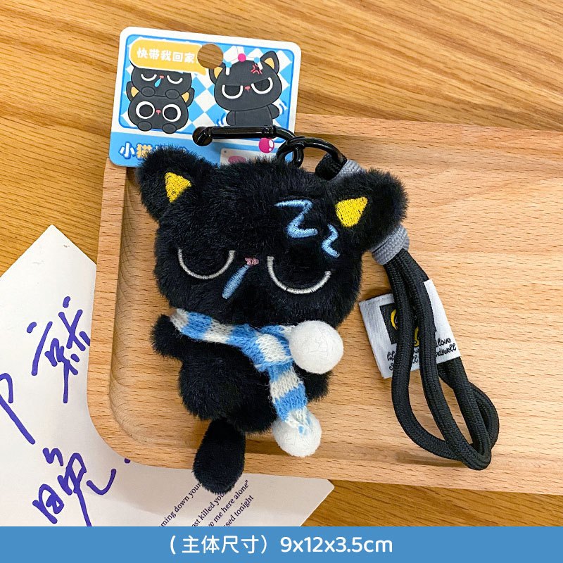 ตุ๊กตาแมวน้อยสีดำ สำหรับตกแต่งเป็นพวงกุญแจ ของสะสมน่ารัก - รูปที่ 2