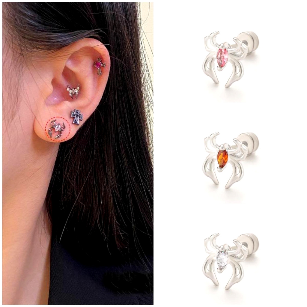 ต่างหูฝังเพทายจากไทเทเนียม316L