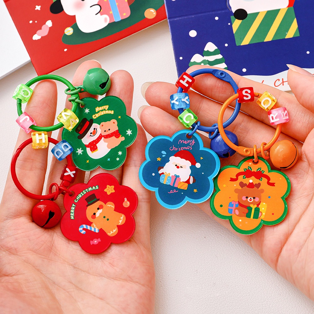 1 PC การ์ตูนสร้างสรรค์คริสต์มาส Elk อะคริลิค Key Chain กระเป๋าตกแต่งจี้ของขวัญ Key แหวน