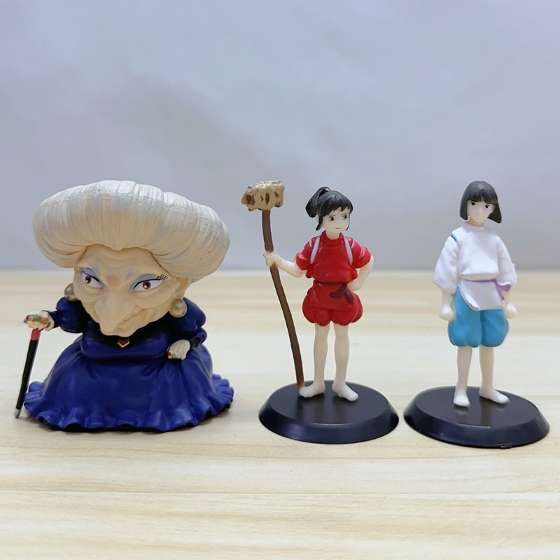 3 ชิ้น/เซ็ต 6 ซม.ญี่ปุ่นอะนิเมะ Yubaba Chihiro Haku ตกแต่ง PVC Action Figures ตุ๊กตาของเล่น