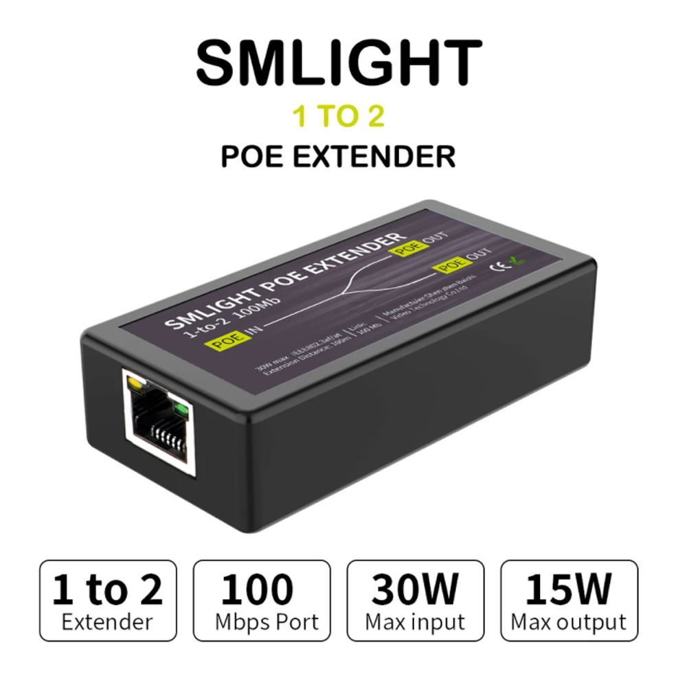 SMLIGHT POE Extender Splitter รองรับความเร็ว 100 Mbps เหมาะสำหรับซีรีย์ SLZB-06/MR