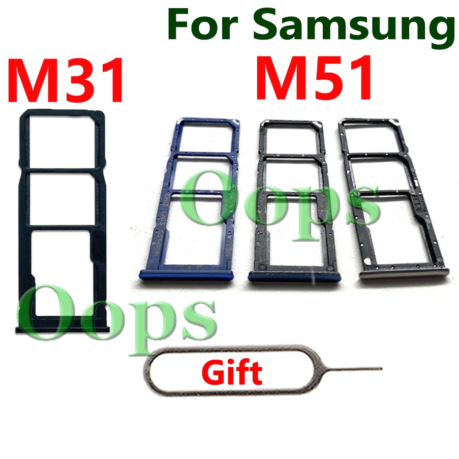 สําหรับ Samsung Galaxy M31 M51 ซิมการ์ดถาดผู้ถือ Reader SD Slot Adapter ฟรี Pin