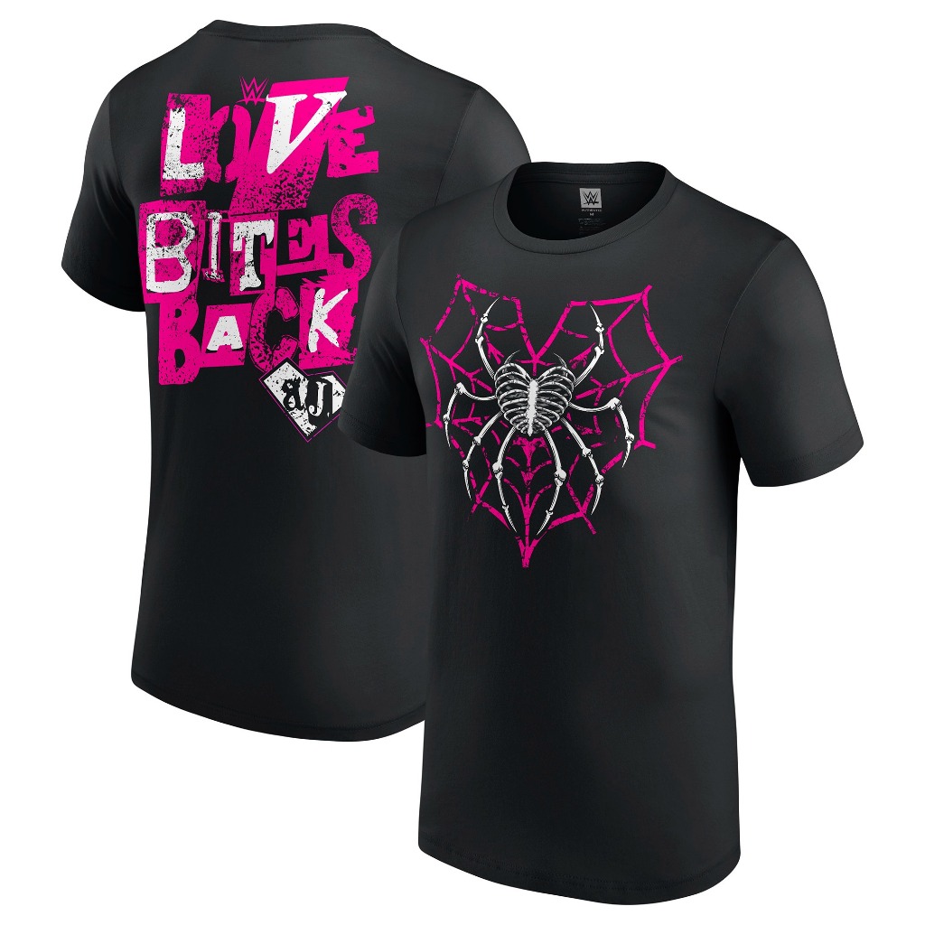 2025 Wwe Mens Black AJ Lee Love Bites Back T-Shirt