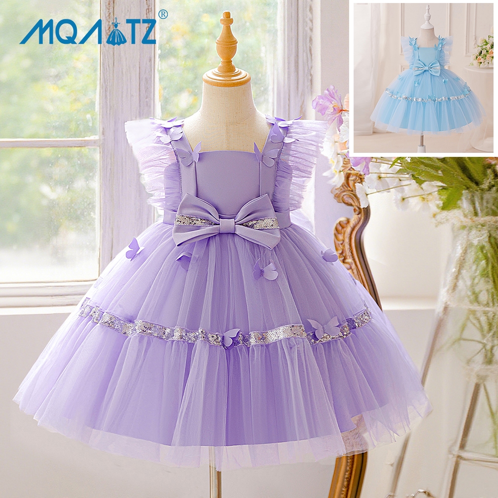 ชุดเจ้าหญิงสําหรับเด็กสาว สแควร์คอดีไซน์เรียบหรู เหมาะสำหรับวันเกิด L6007