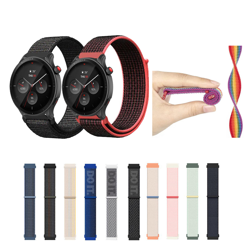 สําหรับ Huami Amazfit Active 2 GTR 4 4pro 2 GTR 2 2E GTR 3 GTR Mini Sports สายไนลอน