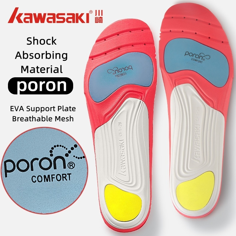 Kawasaki แบดมินตันกีฬา Insole CFT-28 และ KK-S1003 ผู้ชายและผู้หญิงระบายอากาศการดูดซับแรงกระแทกอ่อนนุ่มหนาสูงยืดหยุ่นบาสเกตบอล Oushioning การฝึกอบรมทหารวิ่ง