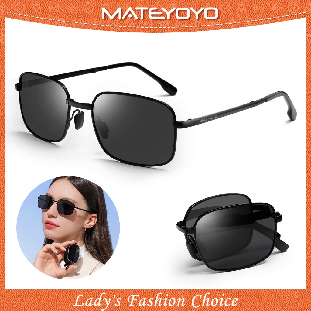 MATEYOYO แว่นกันแดดแบบโฟโต้โครมิคแบบพับได้ผู้ชายผู้หญิงโพลาไรซ์กิ้งก่าแว่นตาขับรถแว่นตาป้องกันแสงสะท้อนแว่นกันแดด