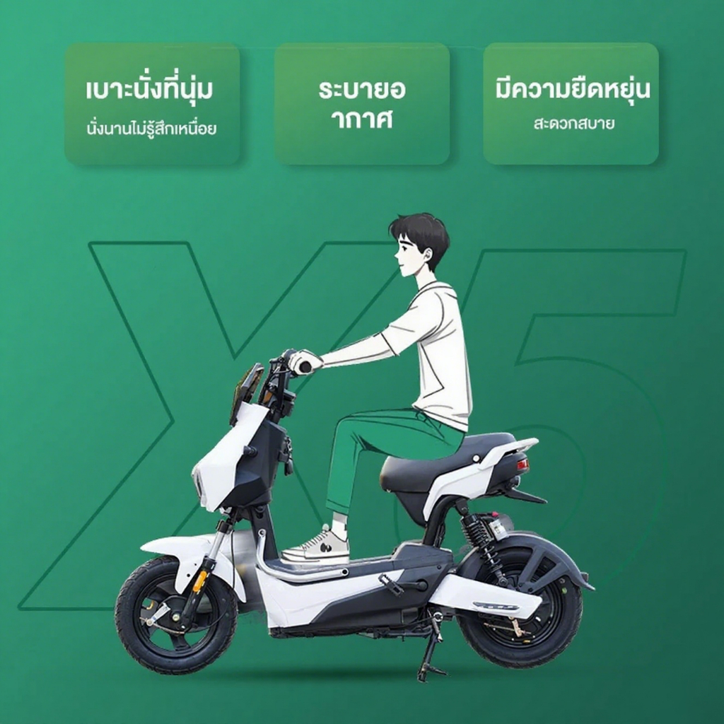 Anchi จักรยานไฟฟ้า รถสี่ล้อไฟฟ้า รถจักรยานยนต์ไฟฟ้า 60V20A 800W สมาร์ทปลดล็อคพลังงาน ไฟสีสันสดใส - รูปที่ 5