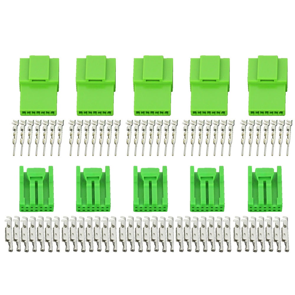 5 ชุด IL-AG5-7S-S3C1/IL-AG5-7P-S3C 7-Pin Series รถเครื่องมือสายรัดปลั๊กสีเขียวขั้วต่อรถ DJ7071A-0.6-