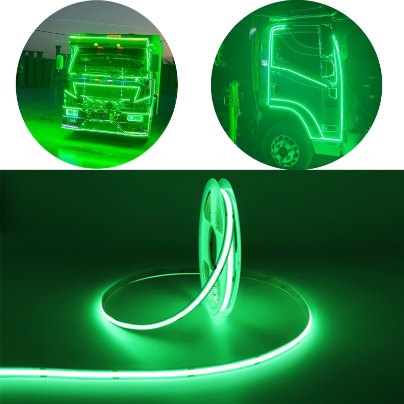 Bright และ Vibrant สี COB LED Strip Light DC12V 24V สําหรับรถบรรทุกรถจักรยานยนต์คําเตือนตกแต่งยืดหยุ่นทนทานติดตั้งง่ายและปรับแต่ง