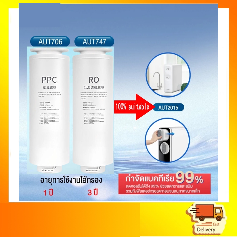 AUT706 CP PPC / AUT747 RO ไส้กรองเครื่องกรองน้ำ สำหรับเครื่องกรองน้ำรุ่น Philips water Filter AUT201