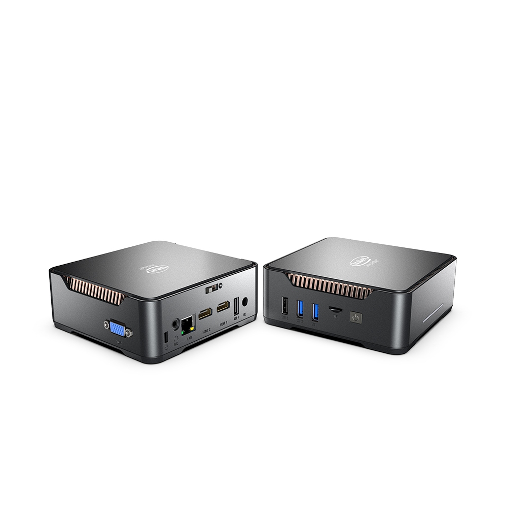 Dual Core Mini PC Intel N3350 Windows คอมพิวเตอร์ 4GB RAM 64GB ROM 2 HDMI VGA 4 USB 5G WIFI
