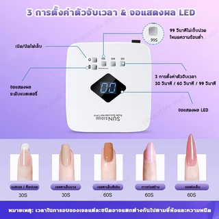 เครื่องอบเล็บ แห้งไว10วินาที 280W 57LEDS จอแสดงผลดิจิตอล คุณภาพสูง โคมไฟอบยูวีแบบชาร์จไฟได้