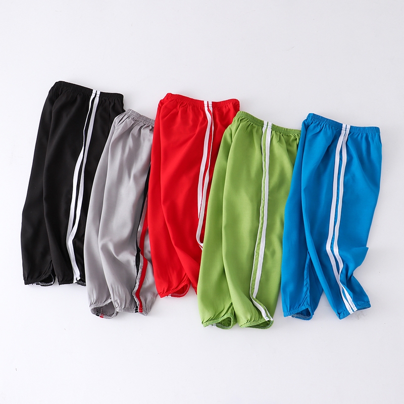 LFKids ฤดูร้อนกางเกงขายาว 90-150 ซม.เด็กชายชุดกีฬาผู้หญิงสาวสไตล์สปอร์ตกางเกงลําลองสําหรับฤดูใบไม้ผลิฤดูร้อน