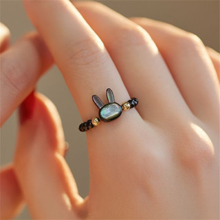 แหวนลูกปัดแบบกระต่าย สไตล์เรียบง่ายน่ารัก เครื่องประดับสำหรั…