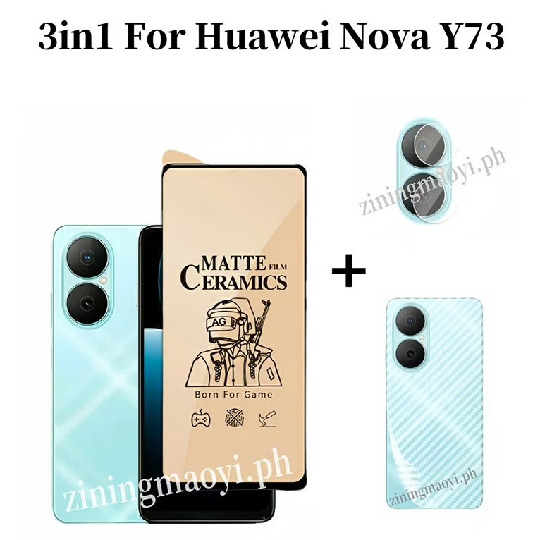 [สต๊อกพร้อม] 3in1 Huawei Nova Y73 ฟิล์มเซรามิกสําหรับ Nova Y72 Y70/Y70 Plus Nova 14 13 11 10SE 9SE ตัวป้องกันหน้าจอและฟิล์มเลนส์กล้องและฟิล์มด้านหลัง