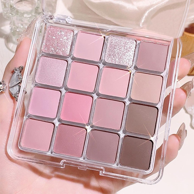 ขายร้อน 16 สี Sunset Magic Shadow Palette - Matte/Bright, สไตล์เกาหลี Neutral Makeup