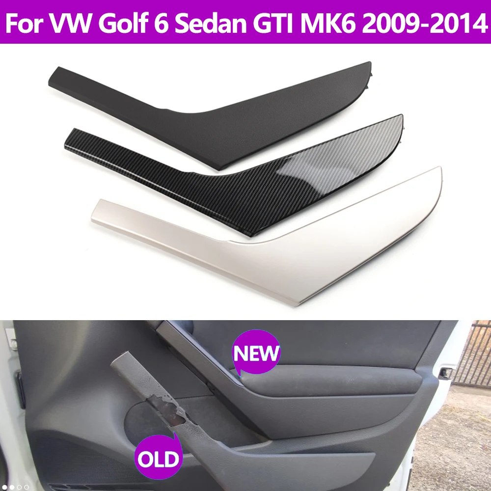 สําหรับโฟล์คสวาเกน โฟล์คสวาเก้น กอล์ฟ6ซีดาน GTI ม.ค6 2009-2014ภายในรถด้านหน้าด้านหลังซ้ายขวามือจับประตูปกแผงตัดเปลี่ยน