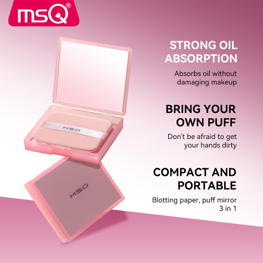 MSQ 100 ชิ้น กระดาษดูดซับน้ํามัน กระดาษควบคุมหน้ามันแบบมืออาชีพ ผลิตจากวัสดุคุณภาพสูง ดูดซับน้ํามันได้ดี