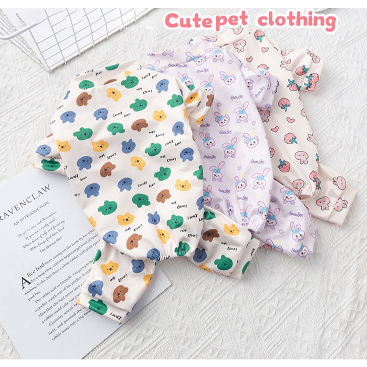 น่ารักสุนัขชุดนอนเครื่องแต่งกายลูกสุนัขชุดนอนแมวJumpsuitเสื้อผ้าสุนัขสําหรับShih Tzuสัตว์เลี้ยงสี่ขาเสื้อผ้า