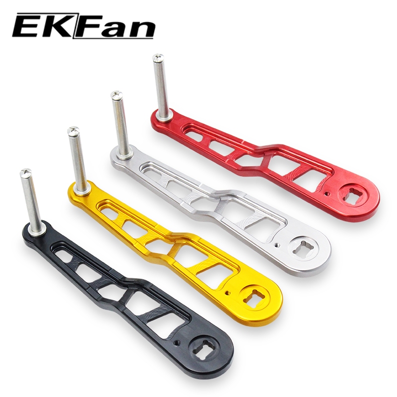 EKFan 120 มม.CNC อลูมิเนียมตกปลา Reel hanld สําหรับ Baitcasting Reel abu daiwa shimano 7*4/8*5 มม.สําหรับ 9*5*3 มม.แบริ่ง nut ตกปลาเกียร์จับ DIY ชิ้นส่วน Deepsea jigging Handle