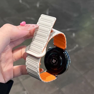 สร้อยข้อมือซิลิโคนสายรัดแม่เหล็กอุปกรณ์เสริมวงสีคู่สําหรับ Garmin Venu 4 45mm 41mm / Venu 3 / 3s / Venu 2 / 2s / 2 Plus