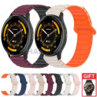 สร้อยข้อมือซิลิโคนสายรัดแม่เหล็กอุปกรณ์เสริมวงสีคู่สําหรับ Garmin Venu 4 45mm 41mm / Venu 3 / 3s / Venu 2 / 2s / 2 Plus