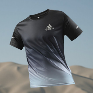 เสื้อยืดผู้ชายฤดูร้อน 10 สี แบบหลวมยืดหยุ่น แห้งไว ระบายอากา…