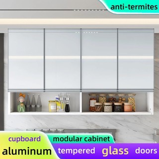 Aluminum Kitchen Cabinet Wall Mounted Pantry/Dish Cabinet Glass Hanging Cabinet Wall For Kitchen