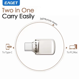EAGET CU20 Mini Portable Type-C USB3.2 แฟลชไดรฟ์ (32GB/64GB/128GB/256GB)