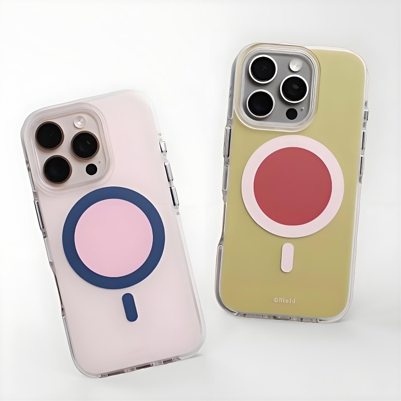 【Thickening】IMD แข็ง Magnetic เคส สีขาว เคส เข้ากันได้กับ for iPhone 12 13 14 15 16 Pro Max case