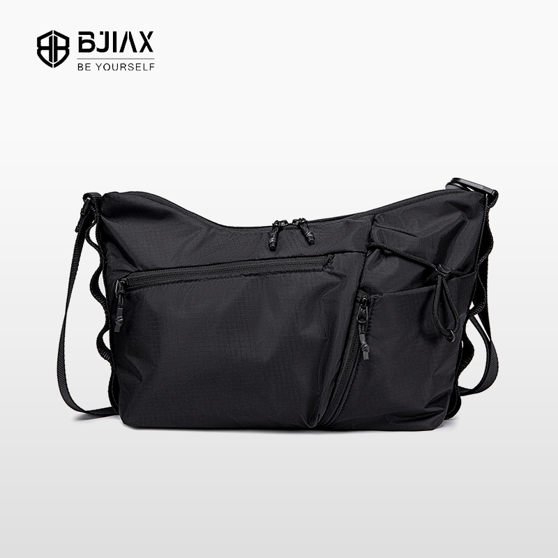 BJIAX กระเป๋าสะพายผ้าไนลอนกันน้ําความจุขนาดใหญ่สําหรับผู้ชาย