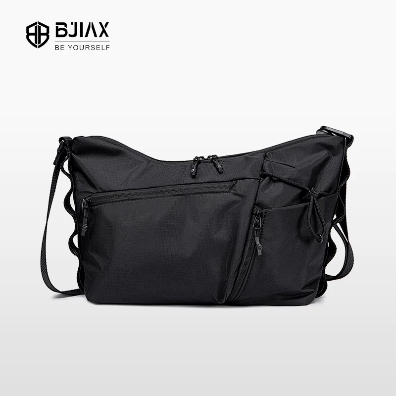 BJIAX กระเป๋าสะพายผ้าไนลอนกันน้ําความจุขนาดใหญ่สําหรับผู้ชาย