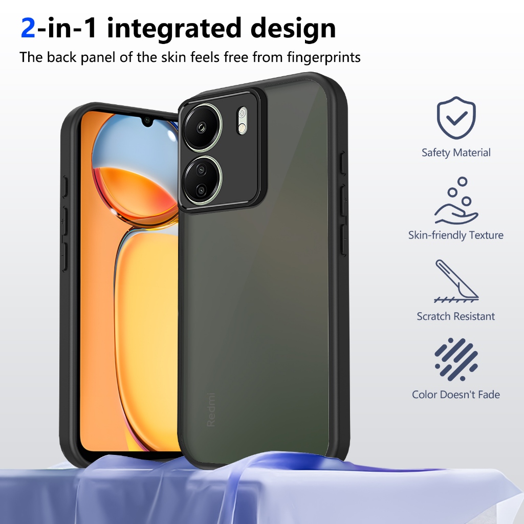 สําหรับ Xiaomi Redmi 13C 4G 23100RN82L 23106RN0DA 23108RN04Y 2311DRN14I เคสโทรศัพท์ Matte Frosted Cl