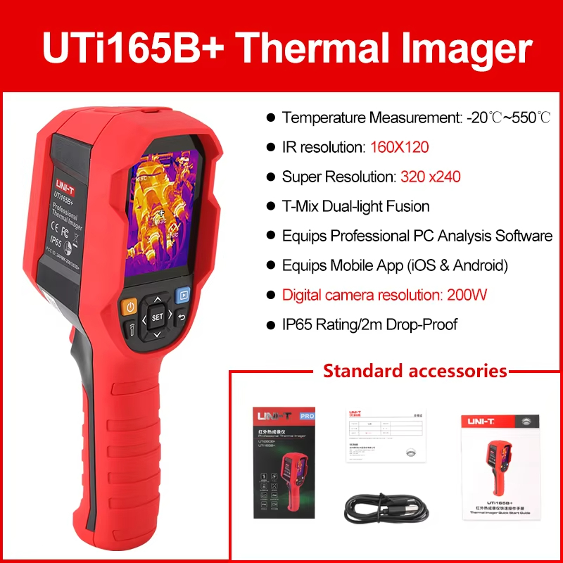 2026 ใหม่ UNI-T UTi260B+ UTI165B+ การถ่ายภาพความร้อนแบบใช้มือถือ IP65 Mobile APP 512*384 2X ความละเอ