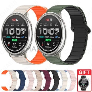 สร้อยข้อมือซิลิโคนสายรัดแม่เหล็กอุปกรณ์เสริมวงสีคู่สําหรับ Amazfit Active 2 / Active Max / Active 3 Premium