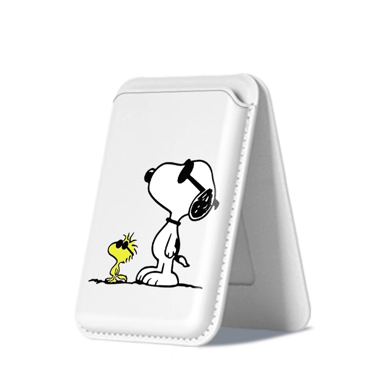 Cool Snoopy รูปแบบคู่หนังโทรศัพท์ผู้ถือบัตรสําหรับ iPhone 17 17 Pro Max 17 Air 16 16 Pro Max 15 14 13 12 11 Pro Max Plus ผู้ถือบัตรแนวตั้ง