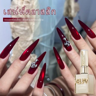 XEIJAYI 15 มล. เจลเล็บตาแมวแบบแม่เหล็กสีแดงทับทิม เหมาะสำหรั…