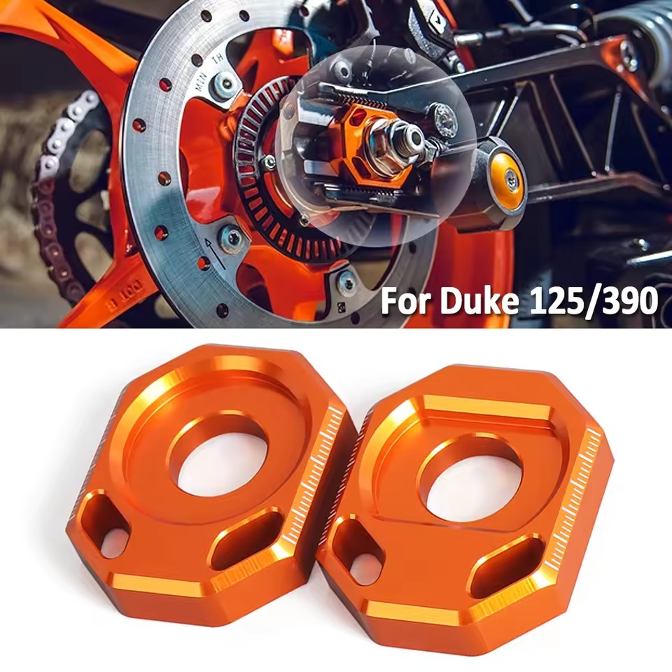 อุปกรณ์เสริมรถจักรยานยนต์ CNC ด้านหลังโซ่ปรับเพลาบล็อกสําหรับ Duke 125 สําหรับ DUKE 390 125Duke 390 