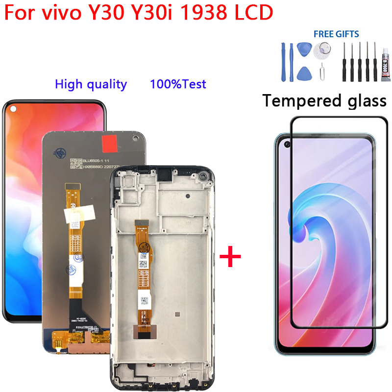 6.47 นิ้วคุณภาพสูงสําหรับ Vivo Y30 LCD 1938 จอแสดงผล Touch Screen Digitizer Assembly สําหรับ Vivo Y3