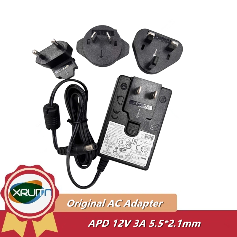 Original APD 12V 3A 5.5x2.1 มม.WA-36A12 WA-36A12R AC Adapter Charger 36W แหล่งจ่ายไฟ