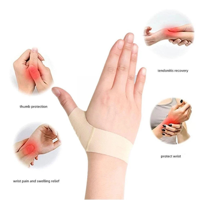 สายรัดข้อมือ แบบยืดหยุ่น บรรเทาอาการปวดนิ้วหัวแม่มือ เป็นมิตรกับผิวหนัง
