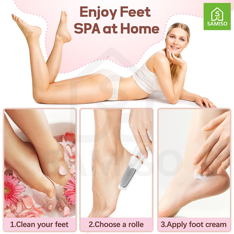 เครื่องบดเท้าเล็บเท้าไฟฟ้าแบบชาร์จไฟได้-ชุดทําเล็บเท้ามืออาชีพกันน้ํา, น้ํายาล้างแคลลัสสําหรับเท้า, ตะไบเท้าอิเล็กทรอนิกส์และเครื่องมือดูแลเท้า, ขจัดผิวที่ตายแล้วแข็งแห้ง Smoo - รูปที่ 3